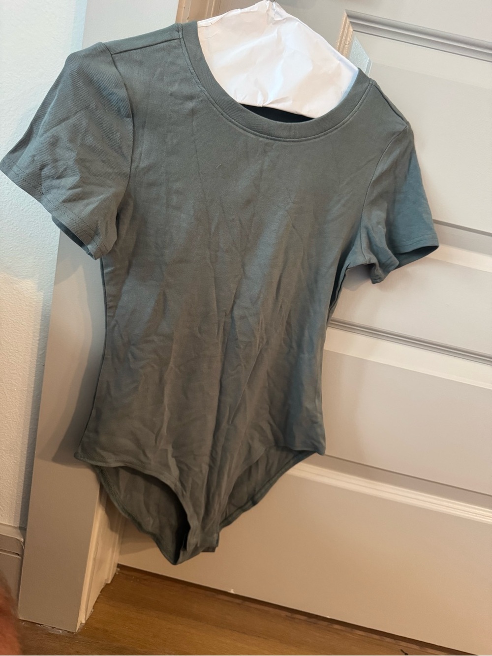 Classic Crewneck Bodysuit — Slate Green